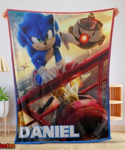 Cartoon Sonic With Friends Blanket Fleece Customized Blanket
