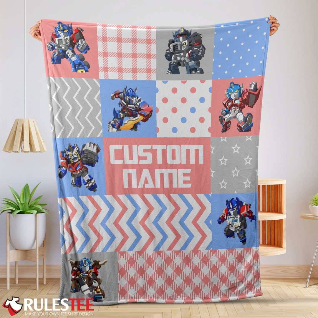 Chibi Optimus Prime Transformers Pattern Blanket Fleece Customized Blanket Chibi Optimus Prime Transformers Pattern Blanket Fleece Customized Blanket