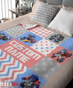 Chibi Optimus Prime Transformers Pattern Blanket Fleece Customized Blanket