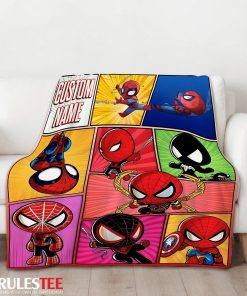 Chibi Spider Man Characters Collage Blanket Fleece Customized Blanket