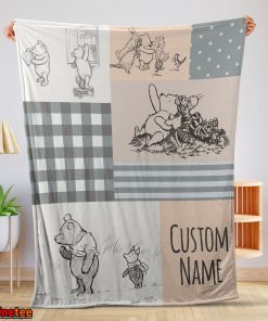 Classic Winnie The Pooh & Friends Sketch Blanket Fleece Customized Blanket