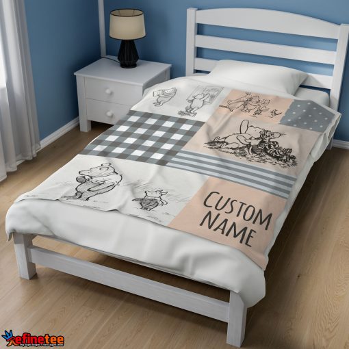 Classic Winnie The Pooh & Friends Sketch Blanket Fleece Customized Blanket