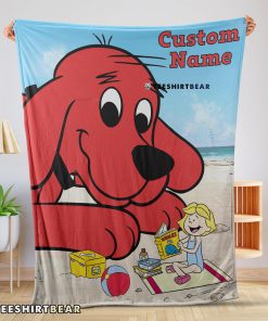 Clifford’s Puppy Days Emily Elizabeth Beach Blanket Fleece Customized Blanket