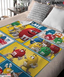 Colorful Candy M&M’s Character Collage Blanket Fleece Customized Blanket