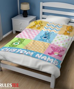 Colorful Care Bears Patchwork Blanket Fleece Customized Blanket