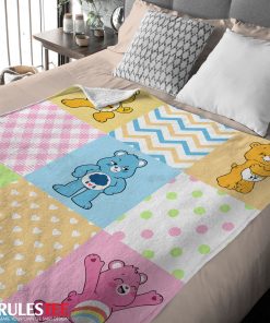 Colorful Care Bears Patchwork Blanket Fleece Customized Blanket