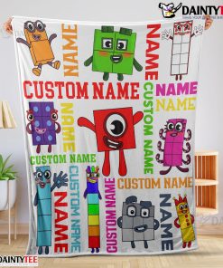 Colorful Number Blocks Blanket Fleece Customized Blanket