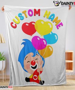 Colorful Plim Plim Cheerful Clown Balloons Blanket Fleece Customized Blanket