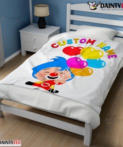 Colorful Plim Plim Cheerful Clown Balloons Blanket Fleece Customized Blanket