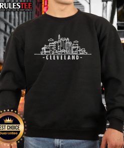 Cozy Cute Cleveland Ohio Skyline Sweatshirt featuring a vibrant skyline design perfect for city lovers and casual wear.