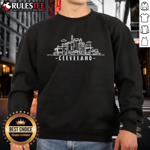 Cozy Cute Cleveland Ohio Skyline Sweatshirt featuring a vibrant skyline design perfect for city lovers and casual wear.