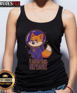 Adorable cosmic fox graphic on a 'I Need My Space' tank top, perfect for casual wear and space lovers.