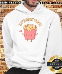Adorable Cute French Fries doodle hoodie featuring a fun 'It's Fry Day' pun, perfect for food lovers and pun enthusiasts.