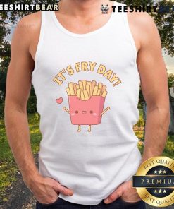 Adorable Cute French Fries 'It's Fry Day' pun doodle on a stylish tank top, perfect for food lovers and casual wear.