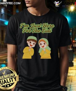 Alt Text: Cute I'M Just Here For The Eidi T-Shirt featuring colorful graphics, perfect for celebrating Eid festivities.