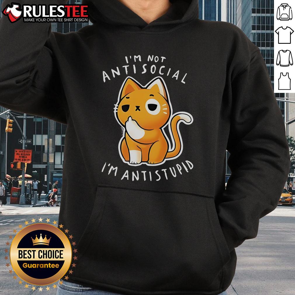 Cute I'M Not Antisocial I'M Antistupid Hoodie Cute 'I'm Not Antisocial I'm Antistupid' hoodie design in vibrant colors, perfect for casual wear and expressing humor.