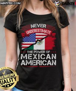 Adorable Mexican-American ladies' tee featuring the Mexico flag, celebrating heritage and cultural roots.