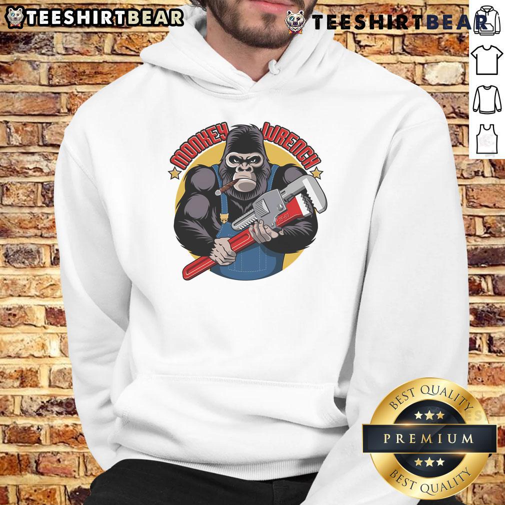 Cute Monkey Wrench Mechanic Grease Monkey Car Repair Technician Hoodie Adorable monkey wrench graphic on a mechanic hoodie, perfect for grease monkey car repair technicians and enthusiasts.