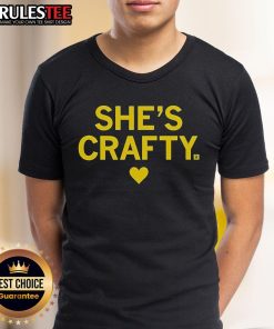 Cute She'S Crafty Heart T-Shirt featuring a vibrant heart design, perfect for creative and stylish individuals.