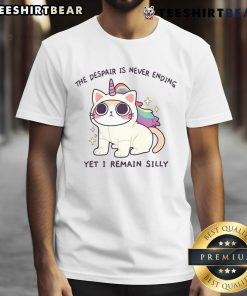 Cute Killer Rabbit Tarot T-Shirt featuring 'The Despair Is Never Ending Yet I Remain Silly' design.