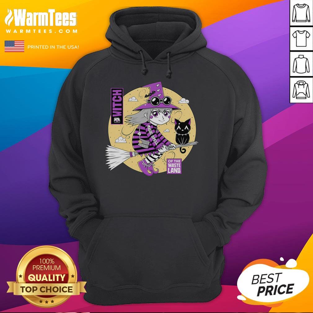 Cute Witch Of The Wasteland Hoodie Alt Text: Cute Witch of the Wasteland Hoodie featuring a whimsical design, perfect for cozy fall fashion and Halloween style.