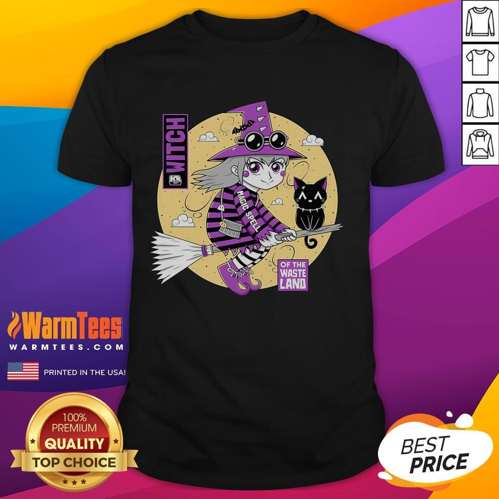 Cute Witch Of The Wasteland T Shirt Cute Witch Of The Wasteland T-Shirt featuring a whimsical witch design in a post-apocalyptic landscape.