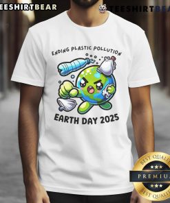 Alt Text: Cute World Environment Day 2025 t-shirt promoting ending plastic pollution with vibrant design and eco-friendly message.