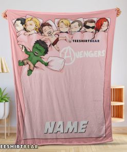 Cute Marvel Avengers Assemble Avengers Chibi Character Sleeping Blanket Fleece Customized Blanket