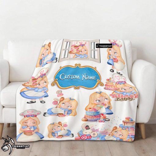 Disney Alice Baking Alice In Wonderland Cake Blanket Fleece Customized Blanket