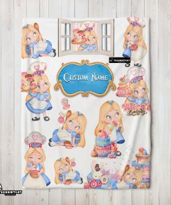 Disney Alice Baking Alice In Wonderland Cake Blanket Fleece Customized Blanket
