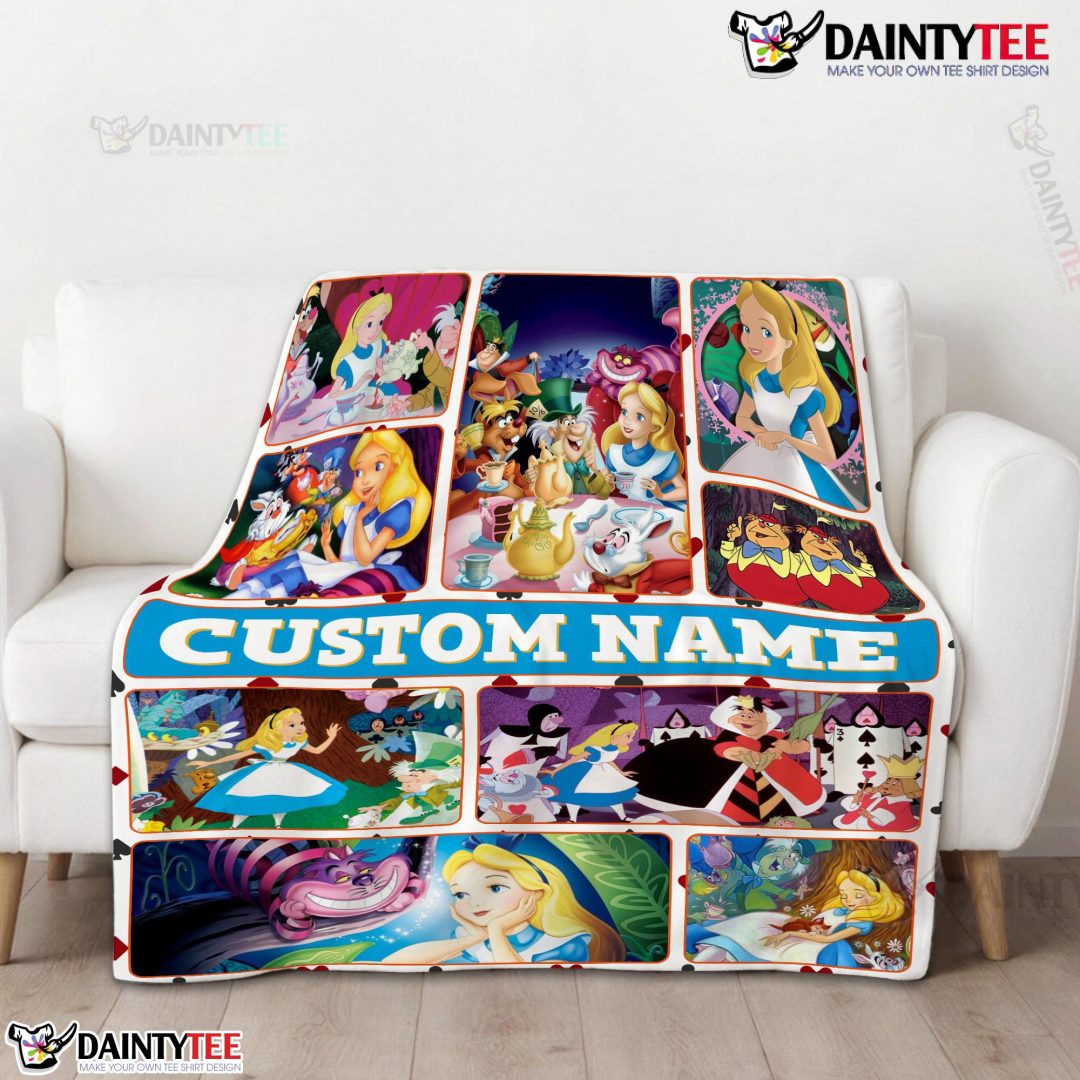 Disney Alice In Wonderland Adventure Collage Blanket Fleece Customized Blanket Disney Alice In Wonderland Adventure Collage Blanket Fleece Customized Blanket