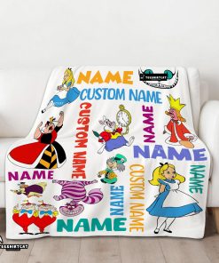 Disney Alice in Wonderland All Character Blanket Fleece Customized Blanket