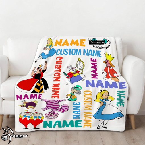 Disney Alice in Wonderland All Character Blanket Fleece Customized Blanket