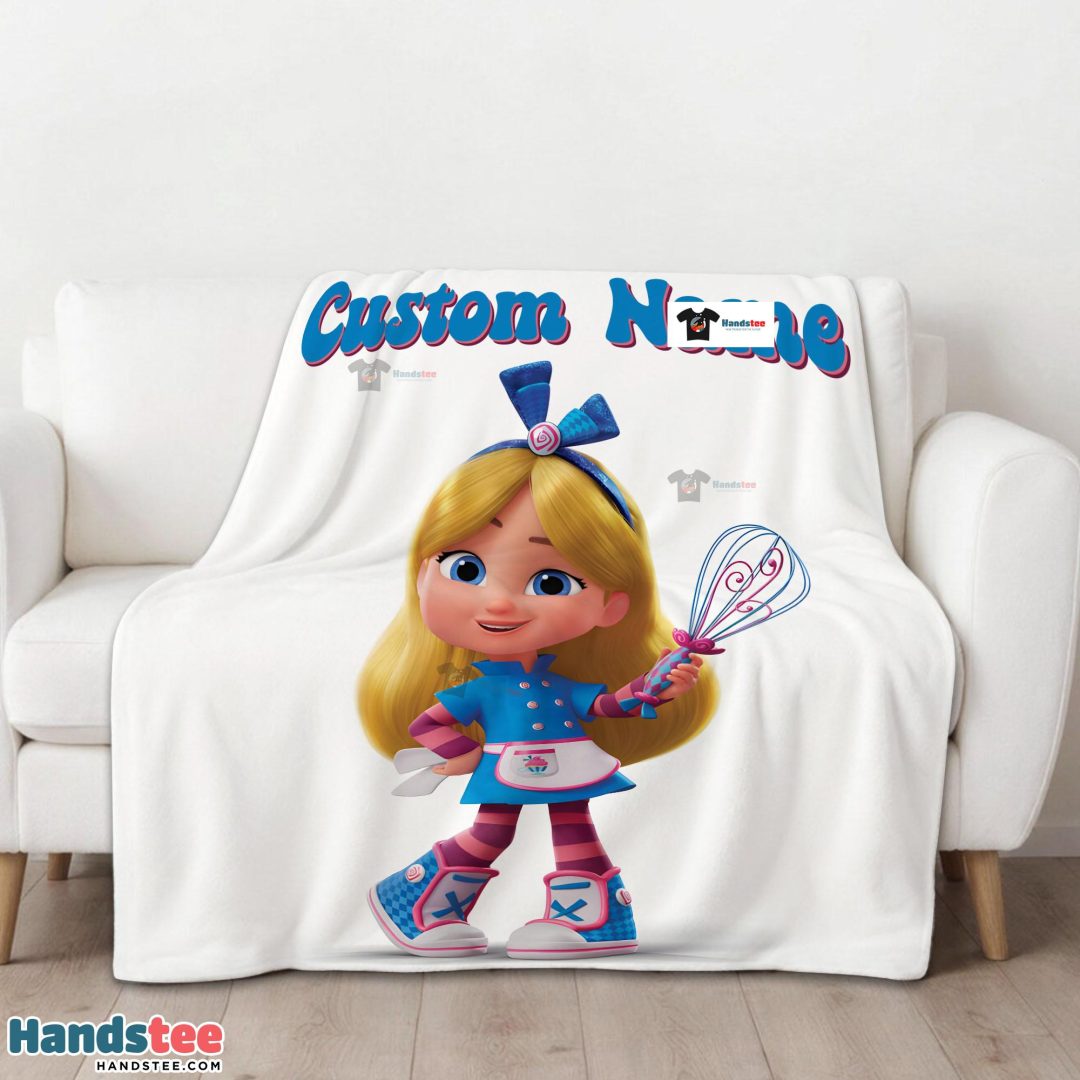 Disney Alice's Wonderland Bakery Blanket Fleece Customized Blanket Disney Alice's Wonderland Bakery Blanket Fleece Customized Blanket