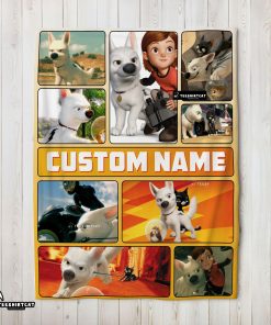 Disney Bolt Cartoon Bolt And Penny Blanket Fleece Customized Blanket