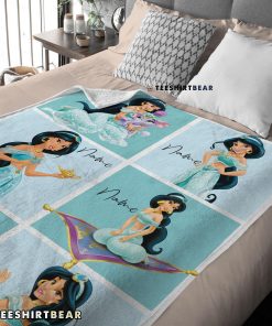 Disney Cartoon Aladdin Jasmine Princess Blanket Fleece Customized Blanket