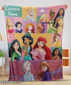 Disney Cartoon All Princess Characters Blanket Fleece Customized Blanket