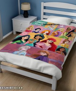 Disney Cartoon All Princess Characters Blanket Fleece Customized Blanket