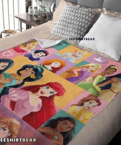 Disney Cartoon All Princess Characters Blanket Fleece Customized Blanket