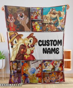 Disney Cartoon Chip And Dale Family Cute Blanket Fleece Customized Blanket