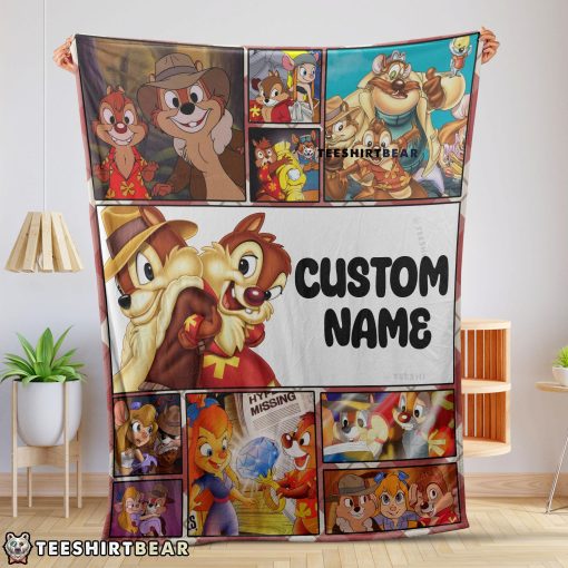 Disney Cartoon Chip And Dale Family Cute Blanket Fleece Customized Blanket
