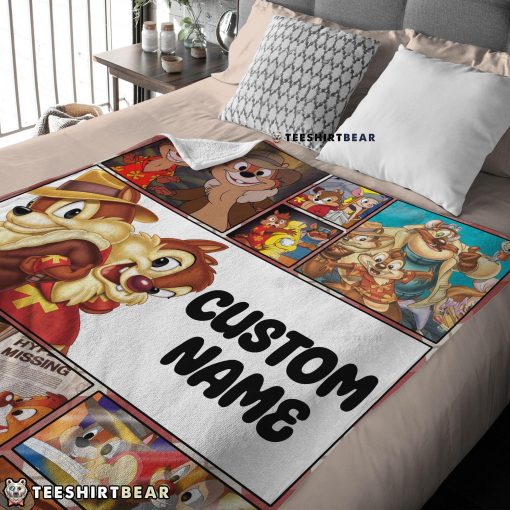 Disney Cartoon Chip And Dale Family Cute Blanket Fleece Customized Blanket