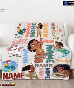 Disney Cartoon Moana With Friends Blanket Fleece Customized Blanket
