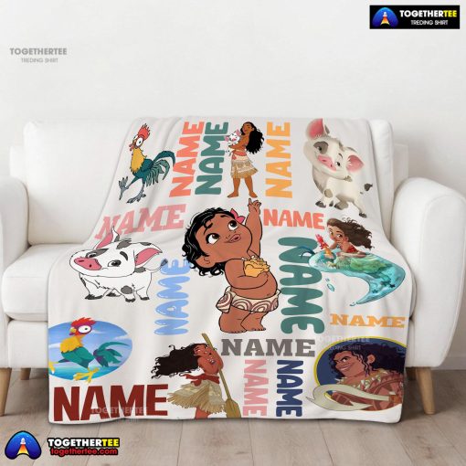 Disney Cartoon Moana With Friends Blanket Fleece Customized Blanket