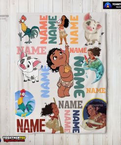 Disney Cartoon Moana With Friends Blanket Fleece Customized Blanket