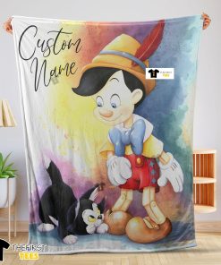 Disney Cartoon Pinocchio Blanket Fleece Customized Blanket