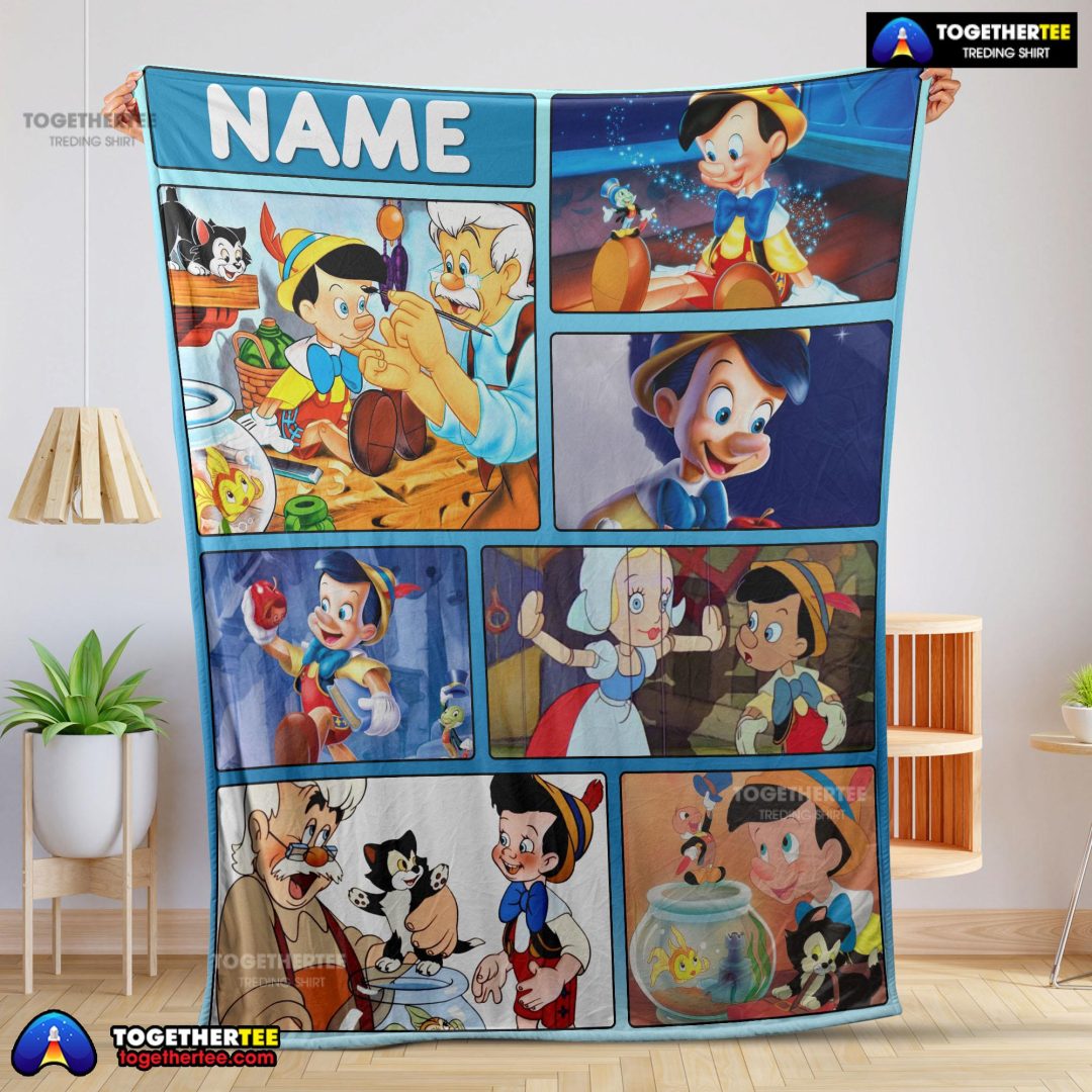Disney Cartoon Pinocchio With Friends Blanket Fleece Customized Blanket