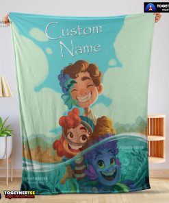 Disney Cartoon Summer Of Luca With Friends Blanket Fleece Customized Blanket
