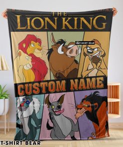Disney Cartoon The Lion King With All Friends Blanket Fleece Customized Blanket