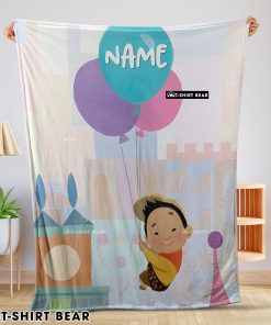 Disney Cartoon Up Boy With Balloon Blanket Fleece Customized Blanket